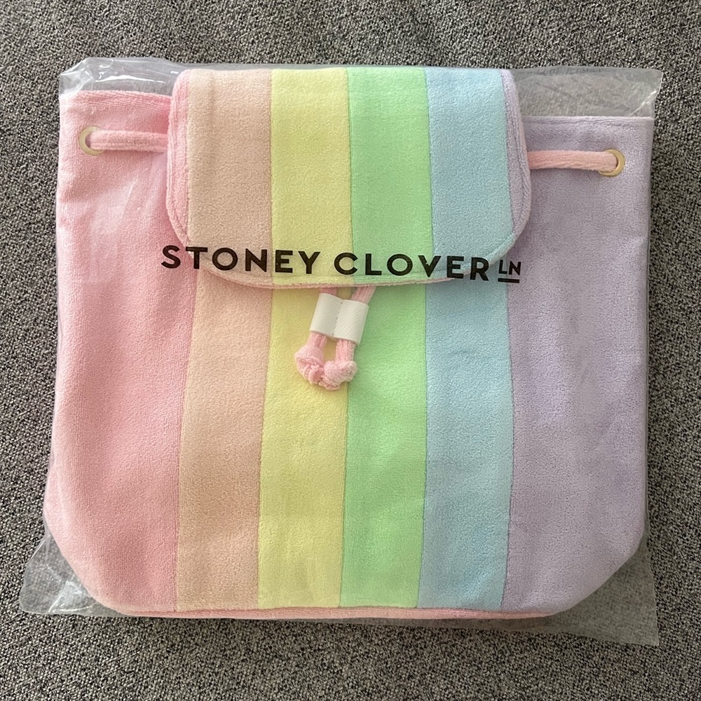 Stoney Clover Lane rainbow collection drawstring backpack